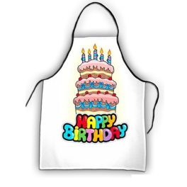Születésnapi kötény, Happy Birthday, torta