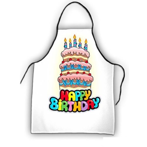Születésnapi kötény, Happy Birthday, torta