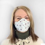 Száj és orrvédő, fehér, kék horgonyok