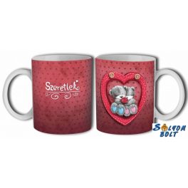 Szerelmes bögre, macik szívben, szeretlek