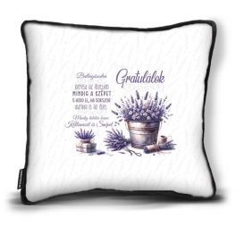 Kicsi díszpárna, ballagás, gratulálok, levendulás