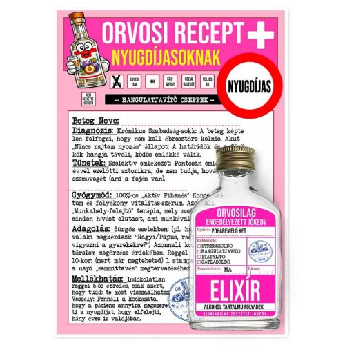 Vicces orvosi recept laposüveggel, Nyugdíjasoknak