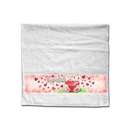  Szerelmes törölköző, Pimi maci nagy piros szívvel, szeretlek