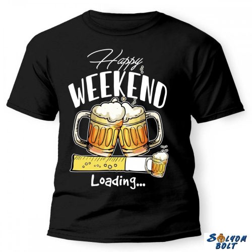 Vicces póló több színben, Happy Weekend, Bier loading