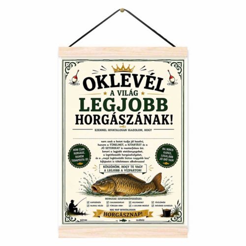 Vicces oklevél, A világ legjobb horgászának