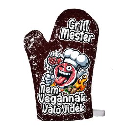 Vicces edényfogó kesztyű, főzőkesztyű, Grill mester