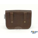 Barna bőr övtáska, egyfakkos, csatos, kígyóbőr szerű