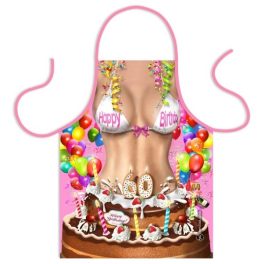   Vicces szakács kötény, Születésnapi tortás, nőknek, választható számmal