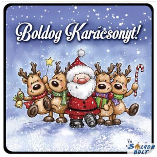 Karácsonyi hűtőmágnes, Mikulás rénszarvasokkal