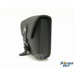 Lófej dísszel bőr övtáska, egyfakkos, fekvő