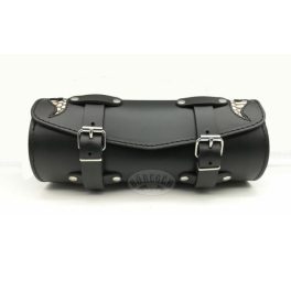 Bőr motoros villatáska, kígyóbőr mintás betéttel