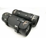 Bőr motoros villatáska, kígyóbőr mintás betéttel