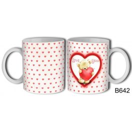 Szerelmes bögre, maci szívekkel