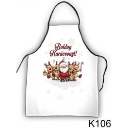 Szakács kötény, Mikulás és rénszarvasok, karácsony