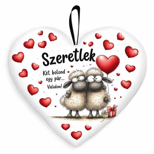 Szív alakú párna, Szeretlek, két bolond egy pár