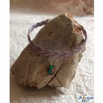 Karkötő fonott lila bőrből, csepp medállal