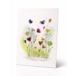 Modern tavaszi színkert, kézzel készült virágos kép