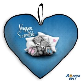 Szív alakú párna, nagyon szeretlek, macik