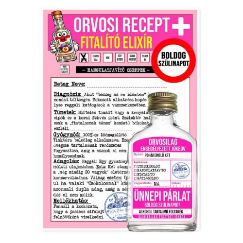 Vicces orvosi recept laposüveggel, Fiatalító elixír