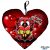 Szív alakú párna, ördög masnis szívvel, nagyon szeretlek