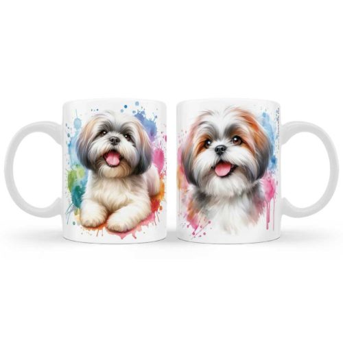 Kutyás bögre, Shih-Tzu (sicu), világos