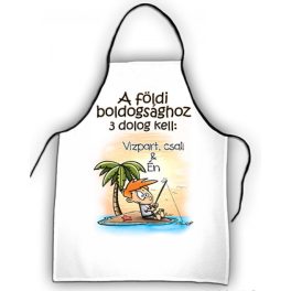   Vicces szakács kötény, A földi boldogsághoz 3 dolog kell