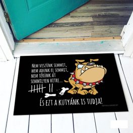 Vicces színes lábtörlő, A kutyánk is tudja