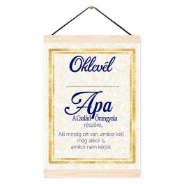 Vicces oklevél, Apa a család őrangyala
