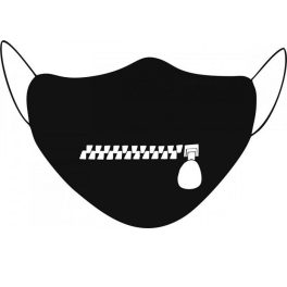 Vicces fekete szájmaszk, cipzár