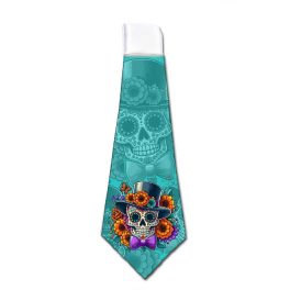 Nyakkendő, Halloween, cukorkoponya, türkiz
