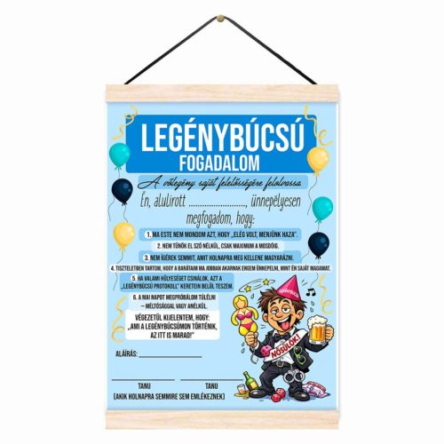 Vicces oklevél, Legénybúcsú fogadalom