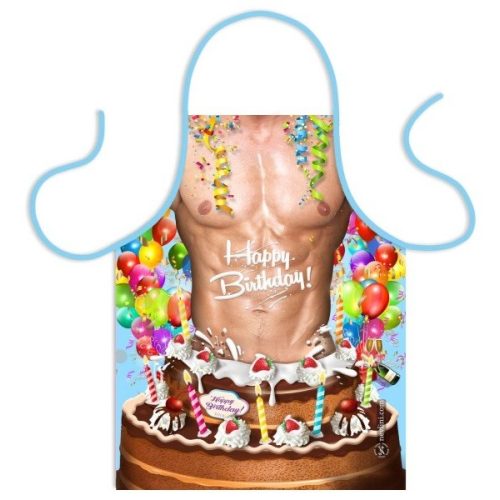 Szakács kötény, születésnapi tortás, férfiaknak