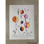 Színes, absztrakt művészet, kézzel készült kép