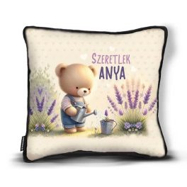   Kicsi díszpárna, Anyák napja, szeretlek anya, maci és levendula