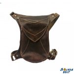 Bőr combtáska, barna és fekete