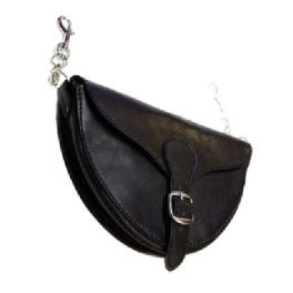 Női bőr váll-és övtáska (fekete)