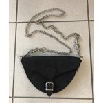 Női bőr váll-és övtáska (fekete)