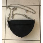 Női bőr váll-és övtáska (fekete)