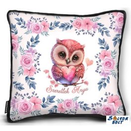   Kicsi díszpárna, Anyák napja, Szeretlek Anya, bagoly minta
