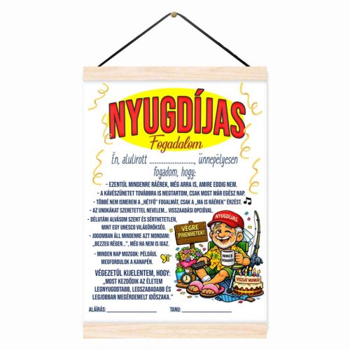 Vicces oklevél, Nyugdíjas fogadalom, férfi