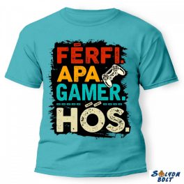 Vicces póló több színben, férfi, apa, gamer, hős