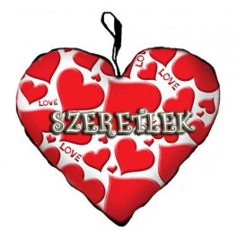 Szív alakú párna, szívek, love, szeretlek, nagy méretű