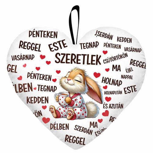 Szív alakú párna, Szeretlek mindig, nyuszika