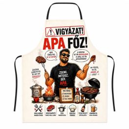 Vicces szakács kötény, Vigyázat, apa főz
