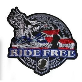 Ride Free - Pow Mia hátfelvarró, nagyméretű