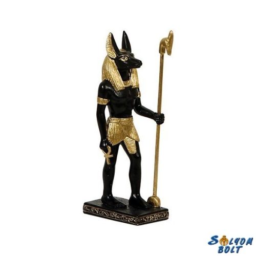 Anubisz egyiptomi isten szobor, álló, kicsi