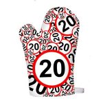 Vicces edényfogó kesztyű, főzőkesztyű, 18 20 30 40 50 60 számokkal