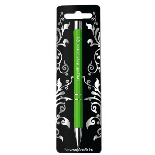Gravírozott toll, Legjobb asszisztens, zöld
