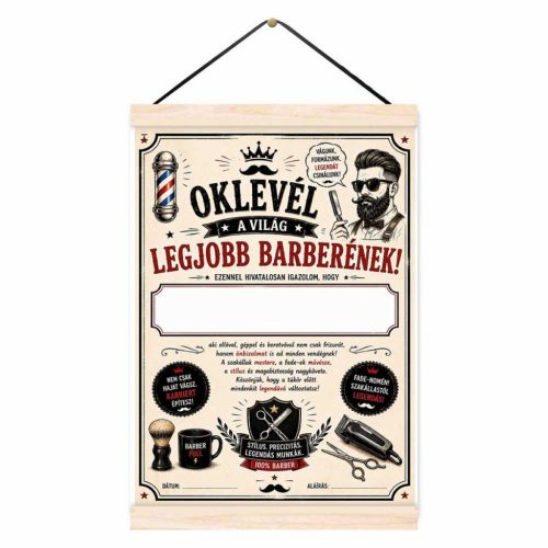 Vicces oklevél, A világ legjobb barberének