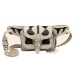 Hasi-tasi bőr övtáska, Swarovski kristállyal, fekete berakással